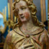 Coppia di statue in legno porta cero
