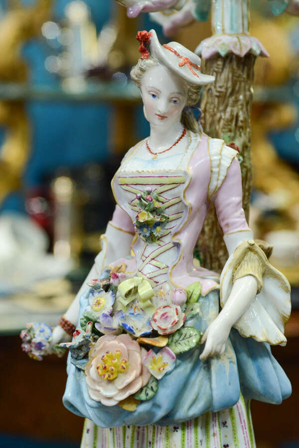 Candelabro in porcellana di Meissen