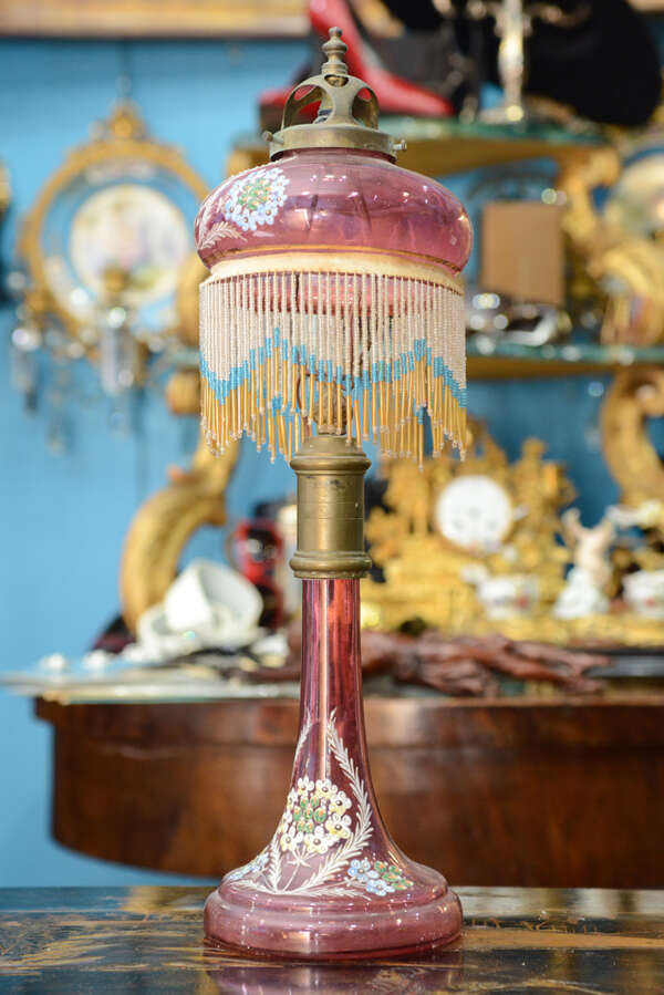 Lampada in vetro e bronzo